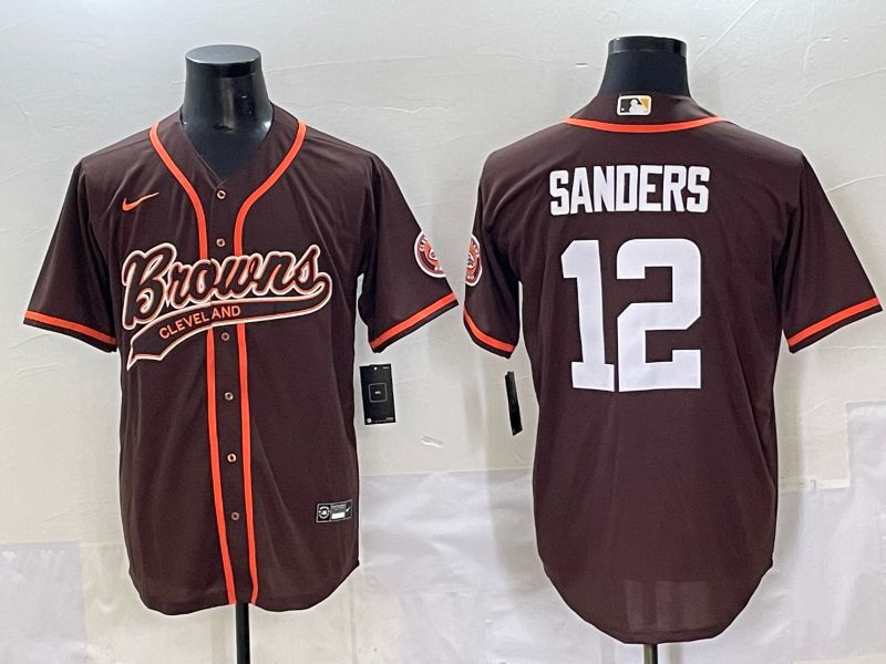 Men 2025 Cleveland Browns #12 Sanders Brown Joint Name Nike Limited NFL Jersey style 1